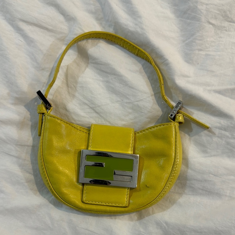 Fendi Yellow Mini Bag with Silver Accent